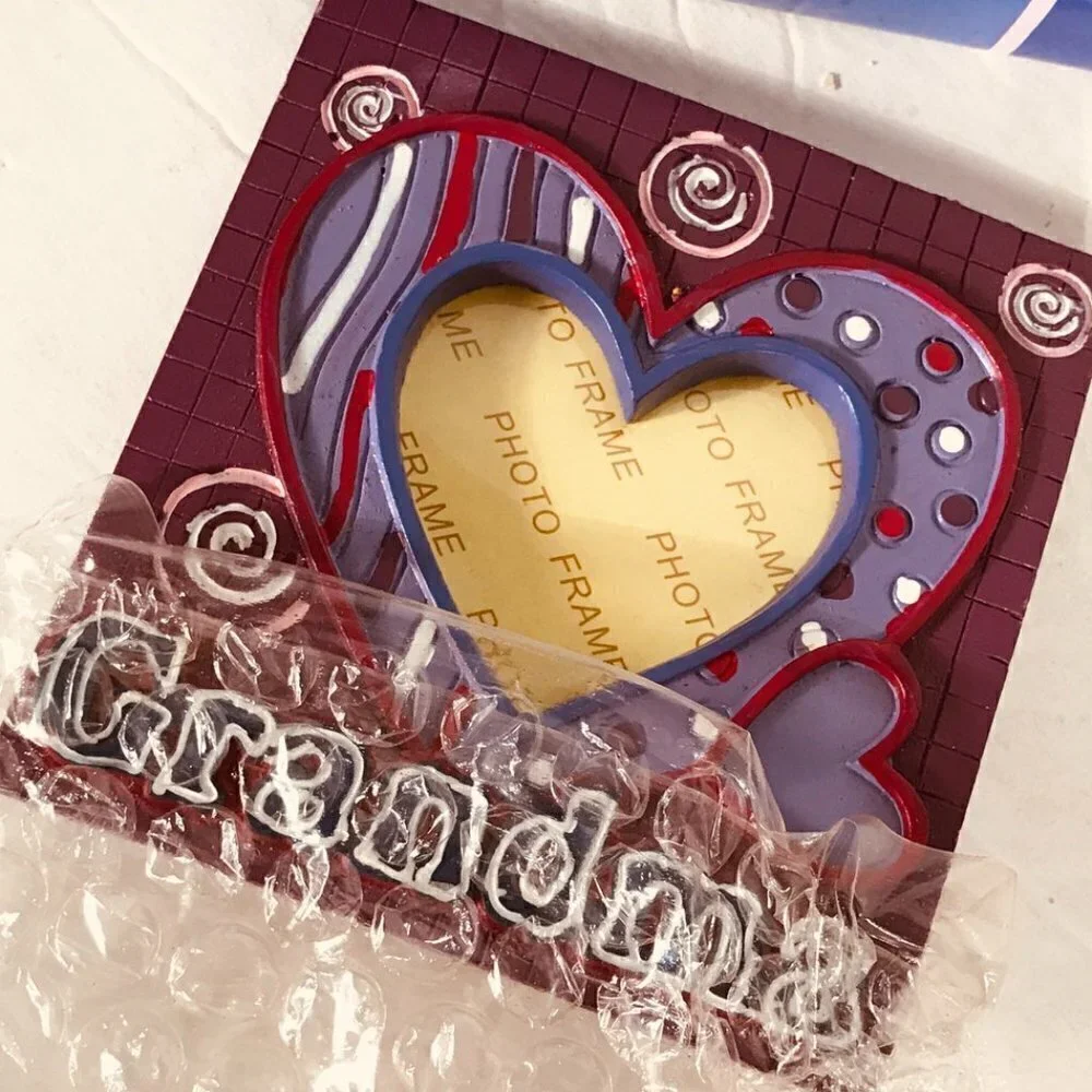 Grandma Heart' Picture Frame - Gift for Hippie Grandmother, Granny Gift NIB VTG